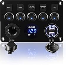 KAOLAI Schalter Panel 12V/24V 4.2A IP65 Wasserdicht Schalter Panel 12V Camper Dual-USB-Ladegerät…
