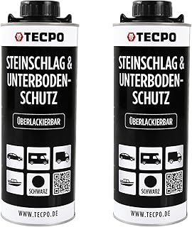 TECPO Unterbodenschutz Bitumen, 2 Liter überlackierbar schwarz dauerelastisch in Saugdose, Karos…