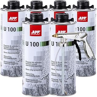 Unterbodenschutz Set bestehend aus 6KG APP U100 SCHWARZ und Druckluft-Pistole – auf Kautschuk-Bas…