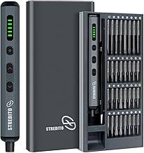 STREBITO Mini-Elektroschrauber-Set, 70-in-1 kabelloser Elektroschrauber – 64 S2-Präzisions-Bit…