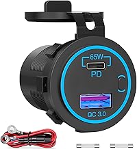 65W PD USB C 12V Steckdose: Typ C Auto USB Dose Buchse Einbau Wasserdicht 12 Volt DC Adapter Stec…