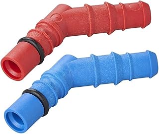 2er Pack Schlauchtülle mit O-Ring für 10–12 mm Wasserschläuche – Farbkennzeichnung Rot & B…