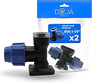 DOJA Barcelona PP Klemmverbinder Wandwinkel Innengewinde – 20×1/2″ – 2er-Pack – Fitting für PE R…