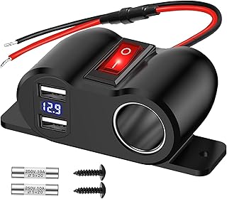 12V 120W Zigarettenanzünder Steckdose mit QC3.0 USB-A, 18W+18W Schnellladebuchse mit Voltmeter, …