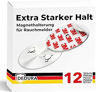 Rauchmelder Magnethalter 12er Set mit extra starken Klebepads – ohne Bohren und Schrauben – Magne…