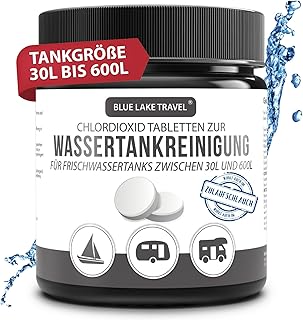 Blue Lake Travel Wassertank Reiniger Wohnmobil (10 Tabletten) – Tankvolumen 30 bis 600 Liter – Fr…