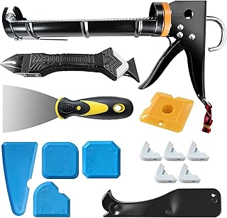 Silikon-Kartuschenpresse Set – Fugenschaber & Dichtstoffentferner für Badezimmer, Küche, Bode…