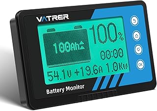 VATRER POWER 500A Batteriemonitor mit Shunt, 8V-120V bis 500A, Kapazitätsmesser für LiFePO4- & …