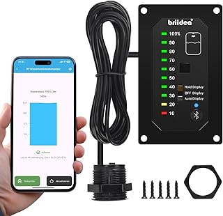 briidea Bluetooth Füllstandsanzeige Wassertank für Wohnmobil mit App & LED-Anzeige, Präzise Me…