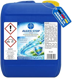 HERRLAN® Algenvernichter für Pool & Schwimmbad – 5 Liter Kanister – Food Grade – CHLORFREI …