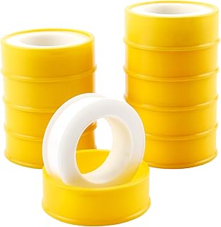 10 Stück Teflonband DVGW für Gas und Wasser, PTFE Dichtband 12mm 12m, Teflonband Gewindedichtba…