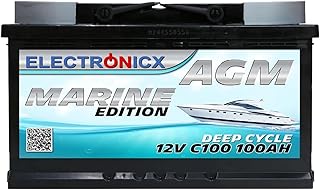 AGM Batterie 100Ah 12V – Solarbatterie für Wohnmobil, Wohnwagen, Boot, Mover – Versorgungsba…