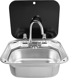 MINRS RV Camping Spüle Bausatz, Wohnmobil Spülbecken, Caravan Oder Boot Edelstahl Handwaschbeck…