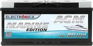 Electronicx AGM Autobatterie 12V 140Ah / 140 Ah Versorgungsbatterie – Hochleistungsbatterie mit…