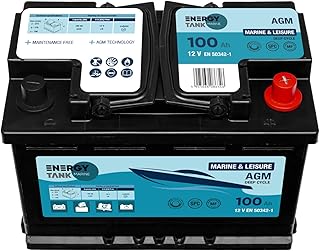 Bootsbatterie 12v 100Ah – Bootsbatterie Mobil und Stationär – AGM Batterie Lange Lebensdauer – B…