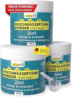 Wassertank Reiniger Wohnmobil Oxi Clean (3x500g) – Frischwassertank Reiniger 2in1 reinigt und ent…