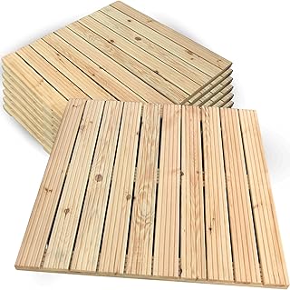 holz4home® Holzfliese Kiefernholz 95×95 cm I Terrassenfliese aus Holz I Terrassendiele Aussen I …