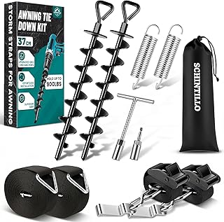 Premium Sturmband Markise Vorzelt für Thule Omnistor, Sturmsicherung für Vorzelt mit 37CM Spira…