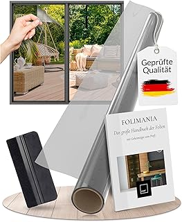 Sonnenschutzfolie Fenster innen/aussen [60×200 cm] Spiegelfolie, Sichtschutzfolie | Selbstklebend…
