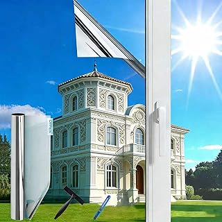 (44.5X200cm) Fensterfolie Sonnenschutz Hitzeschutz innen oder außen | Rückstandslose Spiegelfol…
