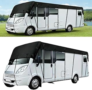 Wohnwagen Abdeckung, 201D Oxford-Gewebe wasserdichte Dachschutzplane Wohnmobil, Wohnwagen Schutzh…