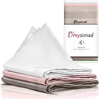 mysimaa Mikrofasertücher 40×40 – Fenstertuch Streifenfrei, Autopflege, Putzlappen Küche – Rei…