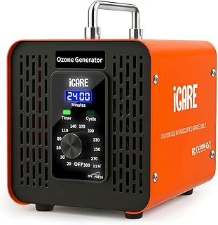 Ozongenerator 60000mg/h mit 2 Modi, Elektronischer Knopf Ozon Luftreiniger mit Zyklusmodus, Ozong…