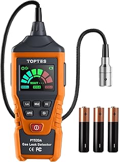 Gasmelder, TopTes PT520A Erdgasdetektor für Zuhause und Wohnmobil mit 43,5 cm Sonde zur Ortung v…