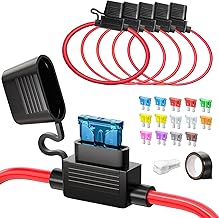 JOREST 5pcs 12(1)+16AWG(4) Sicherungshalter 12 volt, Inline Flachsicherungshalter Wasserdicht Kfz…