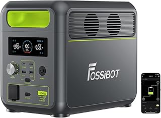 FOSSiBOT Tragbare Powerstation F1200, 1024Wh LiFePO4 Solargenerator mit 2 1200W AC (Spitze 2400W)…
