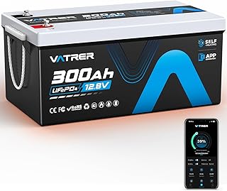 VATRER POWER 12V 300Ah Selbstaufheizende LiFePO4 RV- & Wohnmobil-Batterie, APP-Überwachung, inte…