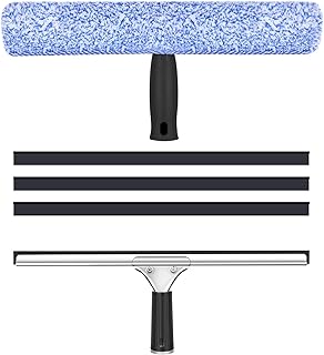 Fensterreiniger Set 5-Teilig, 35cm Professioneller Fensterreinigungsset mit Silikonklinge, Hochsa…
