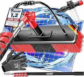 MASKO® Teleskop Waschbürste mit Wasseranschluss 7,2m Reinigungsbürste mit Teleskopstiel Auszie…