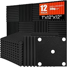 Akustikpaneele 12 Stücke,Akustikschaumstoffplatten Schallabsorbierende Platten Keile Schalldämm…