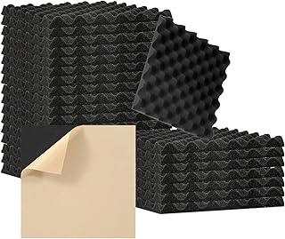 Selbstklebende Schallschutzplatten – 24 Stück Akustikschaumstoff zur Schalldämmung für profe…