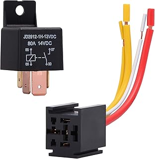 EHDIS Relais 12V 80A SPST 4 Pin Auto Relais mit Steckdose, Relais 80 apm 4 Polig KFZ Fahrzeug Mot…