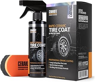 CERAKOTE Rapid Ceramic Tire Coat – Showroom New Tire Shine – Deep Tire Black Finish – Lasts…