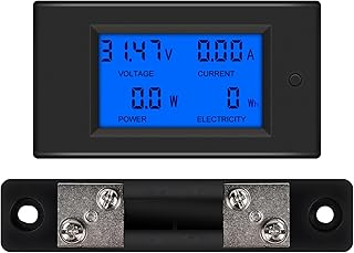 DEWIN Voltmeter Amperemeter Wattmeter 100A Digitalanzeige Spannung Strom Leistung kWh Zähler mit…