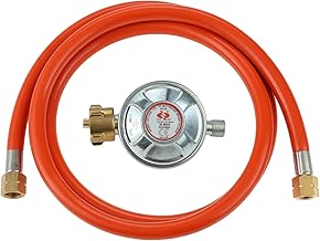 Gasregler Druckminderer 50mbar+Gasschlauch 150cm 1/4″ Linkegewinde Betriebsdruck Gas Niederdruckr…