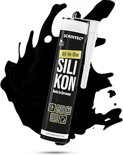 All-In-One Silikon Schwarz [310 ml] – Silikon Dichtstoff für Bad, Küche & Fenster – UV-best…