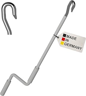 BAUHELD Markisenkurbel mit Fleischer-Haken 120cm – Made in Germany – Markisenstange aus verzinkte…