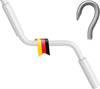 markiso Markisenkurbel 120 cm Weiß – Kurbel für Markise mit Fleischerhaken – Kurbelgestäng…