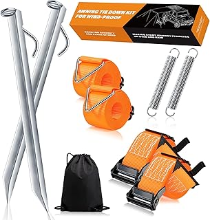 Sturmband für Vorzelt & Markise – 5cm Breites Gurtband, 38cm Erdanker Sturmsicherung vorzelt, …