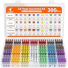 JOREST 300Pcs Kfz Sicherung Set, 160 Mini Flachsicherungen + 90 Standard Sicherungen + 50 Micro S…