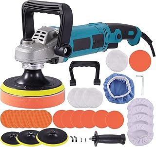 Poliermaschine Auto Akku 1600W mit 5”, 6” und 7” Polierpads für Autos, Poliermaschine mit …