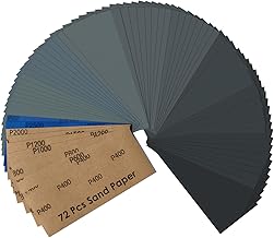 Schleifpapier Set, Nass und Trocken Sandpapier 23 x 9 cm, Körnung 400 600 800 1000 1200 1500 200…