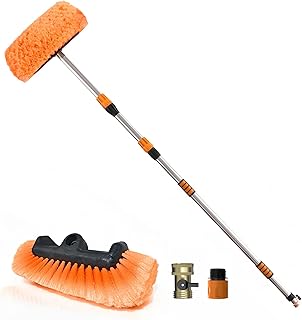 SISUPASSIE 3,6m Teleskop Waschbürste, Autowaschbürste mit Stiel, 30cm Weichen Borsten, Autowasc…