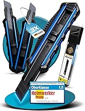 3 x Cuttermesser Profi Set 18mm (Alu Gehäuse) – inkl. 13x SK5 Carbonstahl Klingen extra scharf -…