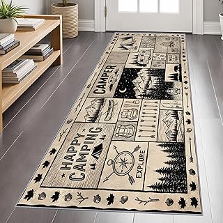 Wohnmobil Teppich Läufer 80x200cm, Rustikale Camper Dekor Teppich Küche, Kiefer Baum Pfeil Flur…