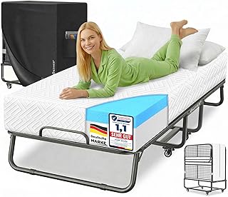 KESSER® Klappbett 200x90cm Gästebett inkl. Matratze aus Memory-Schaum & Rollen | faltbares Reis…